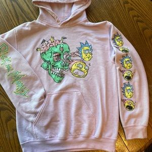 Pink Rick and Morty Sweatshirt Hoodie Nickelodeon